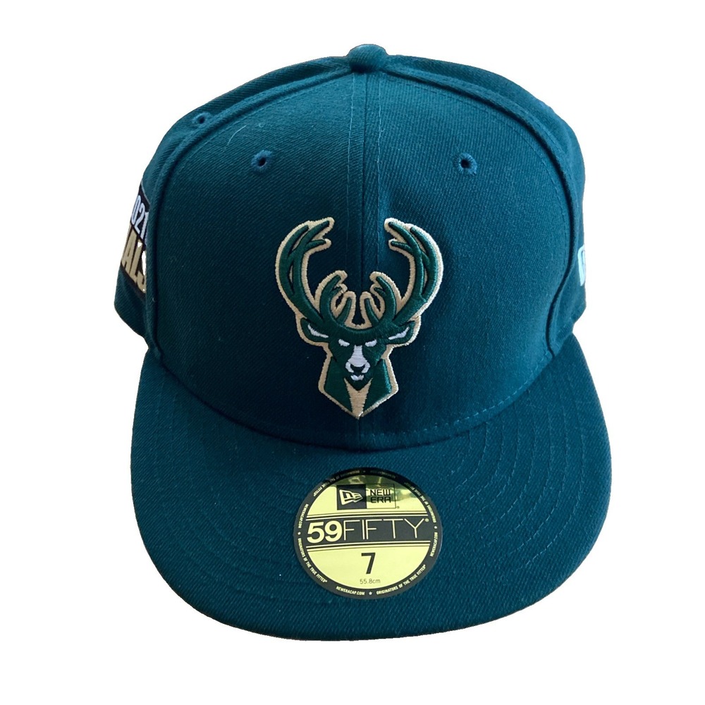 Milwaukee Bucks New Era 59FIFTY 2021 NBA Finals Fitted Hat Size 7 NWT